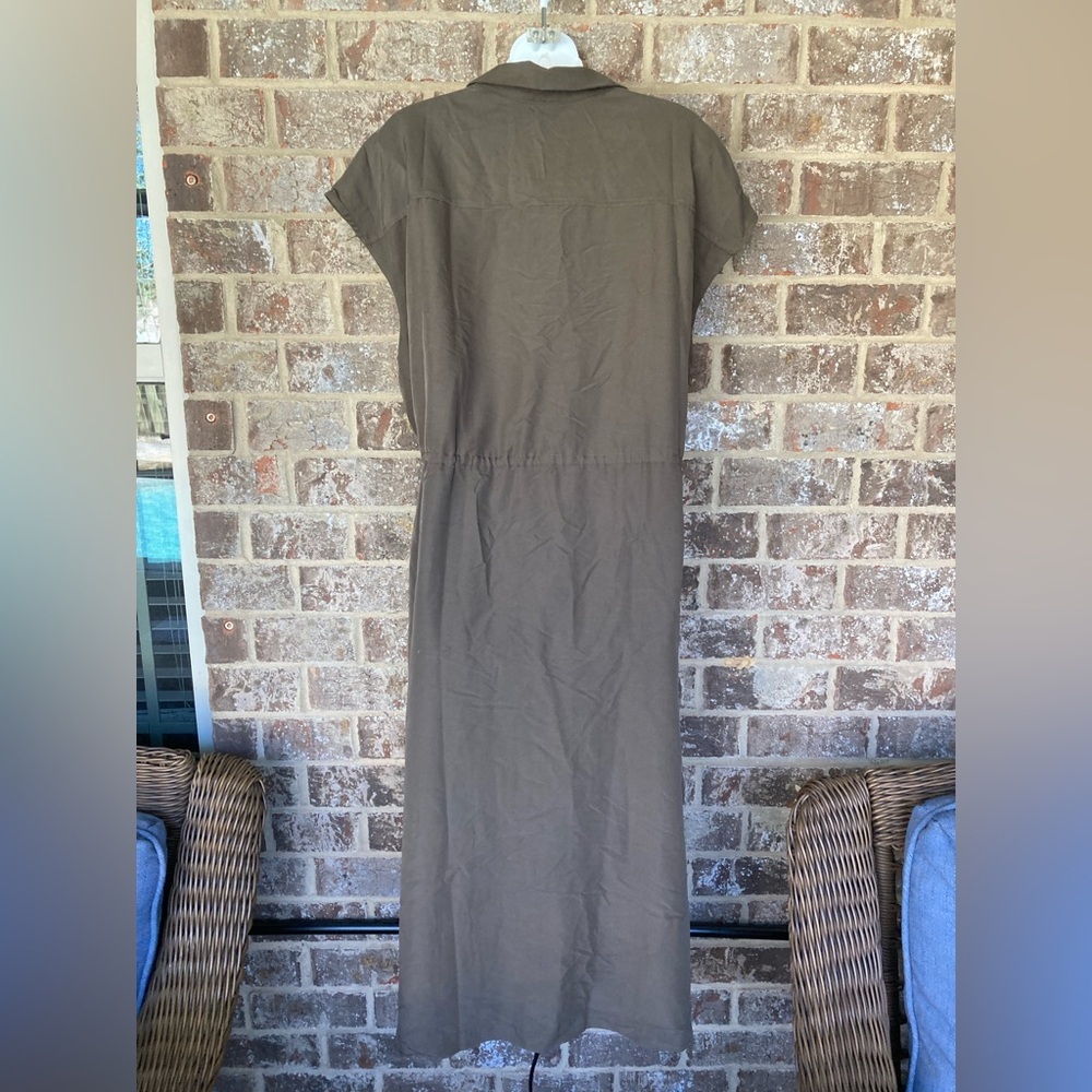NWT Old Navy Waist Defined Utility MIDI Green Shirt Dress Size XL - Picture 10 of 12